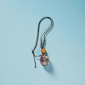 Peruvian Aya made large amethyst Pendant Necklace men or women